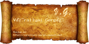 Várallyai Gergő névjegykártya